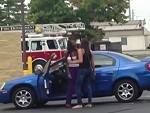 Calmly Orders Taco Bell While 2 Girls Fight In The Background
