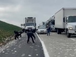Cash Truck Lost Its Load On The Freeway
