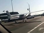 Cesna Makes An Emergency Street Landing After Engine Fails
