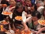 Chinese Folks Visit A Seafood Buffet
