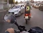 Cop Chasing Thieves On A Bike Just Waits For The Inevitable
