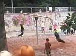 Cops Enjoying Themselves On The Playground
