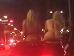 Couple Of Drunk Chicks Hanging Out The Sunroof Naked
