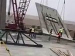 Crane Lifting A Wall Panel Goes Scarily Bad
