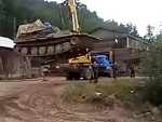 Crane Outmatched By A Deceptively Heavy Tank
