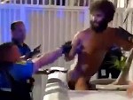 Crazy Naked Guy Being Chased By The Cops
