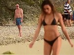 Creepy Old Guy Is Fucking Loving The Bikini Model
