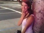 Cute Brunette Pissing In Public
