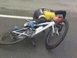 Cyclist Makes A Memorable Finish
