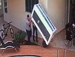 Delivery Guy Takes A Moment To Cool Off

