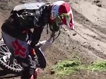 Dirt Biker Suffers A Hard Landing
