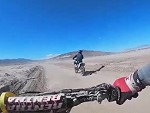 Dirtbiker Goes Over The Handlebars
