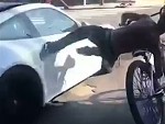 Disrespectful Fuckhead Walks On A Porsche

