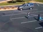 Dog Attacks A Little Girl In A Parking Lot
