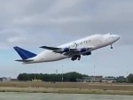 Dreamlifter Loses A Wheel On Take-Off Oops!
