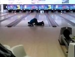 Drunk Bowler Still Manages A Strike
