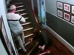 Drunk Couple Having Trouble With The Stairs
