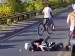 Drunk Cyclist Causing Some Carnage
