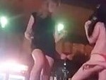 Drunk Girl Surfing The Bar Wipes Out