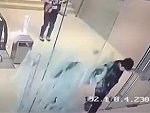 Drunk Guy Runs Full Piss Into A Glass Door
