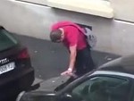 Drunk Guy Unsuccessfully Pissing In The Street
