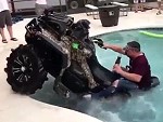 Dumbarse Takes His ATV In The Pool
