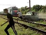 Dumbshits Got Their Jeep Stuck On The Train Tracks Oops
