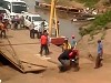 Eager Guy Almost Crushed To Death By A Barge
