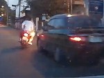 Family On A Scooter Creamed By An Overtaking Car Yikes
