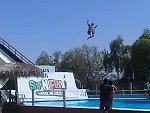 Fat Guy Gets Some Air Off The Waterslide
