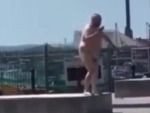 Fat Man Having A Naked Public Freakout
