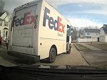 FedEx Guy Pulls Over To Send 3 Downtown
