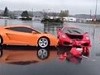 Ferrari Loser Slides Into A Parked Lambo
