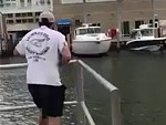 Fisherman Pulls Up A Monster In The Marina
