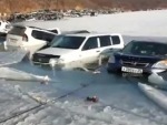 Frozen Parking Lot Had An Untimely Thaw
