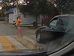 Fucktard Almost Kills A Girl At The Crosswalk
