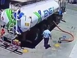 Fuel Tanker Driver Is As Stupid As They Come
