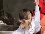 Girl Attempts To Come Aboard
