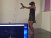 Girl Freaks Out Fighting Zombies In VR