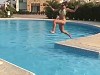 Gives It Her Best Shot At Jumping The Pool
