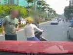 Graciously Helps A Little Old Lady Off The Road
