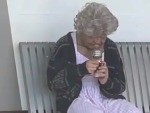 Gran Ripping Cones At The Local Shops
