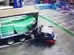 Guess The Truck Driver Didn't See The Forklift
