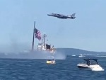 Harrier Puts On A Demo For Beachgoers
