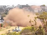 Helicopter Creates A Nice Little Dust Storm For Motorists
