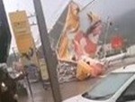 Huge Billboard Falls Victim To The Wind
