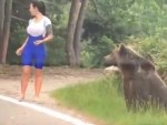 Idiot Seems To Wanna Get Eaten By A Bear
