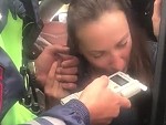 Is She Actually Trying To Blow The Breathalyser
