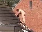 Just Another Junkie De-Tiling A Roof Naked
