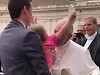 Little Girl Steals The Popes Zucchetto
